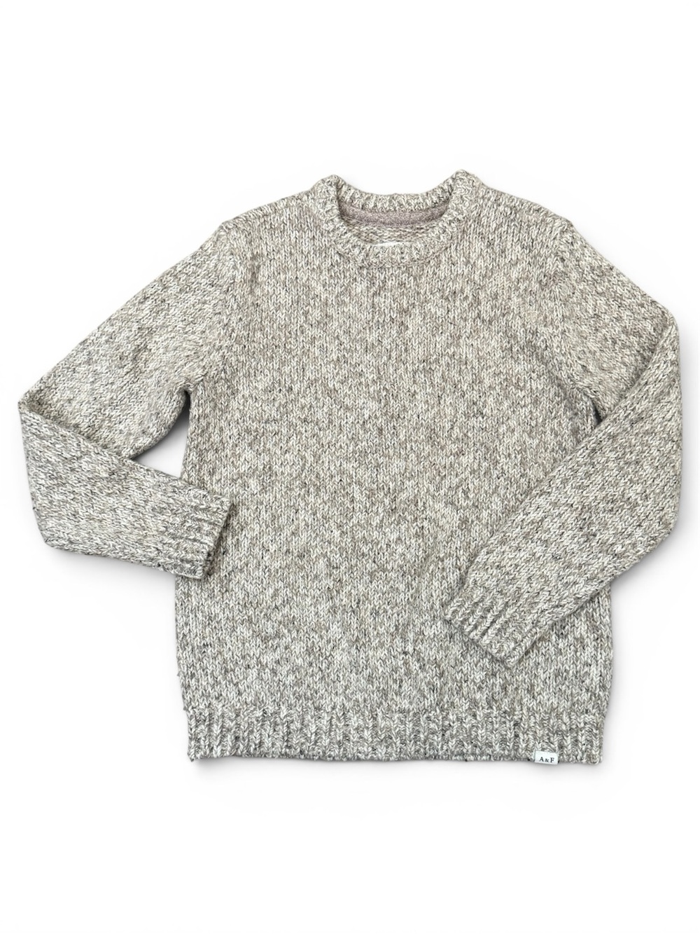 Abercrombie & Fitch Boys’ Crewneck Marled Beige Sweater